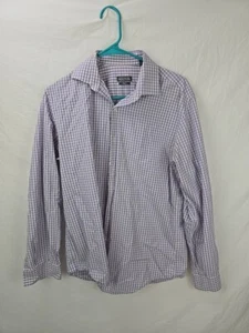 Kenneth Cole Reaction Slim Fit Button Long Sleeve Purple Shirt Sz M 15  32-33 - Picture 1 of 7