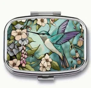 Fancy Hummingbird Pill Box - Picture 1 of 3