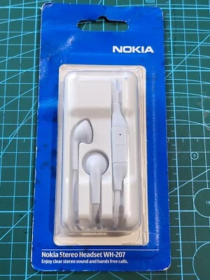 ADAPTADOR NOKIA WH-207 COLOR BLANCO NEW 02724L3 CONEXION MINI JACK 3.5 ORIGINAL - Imagen 1 de 2