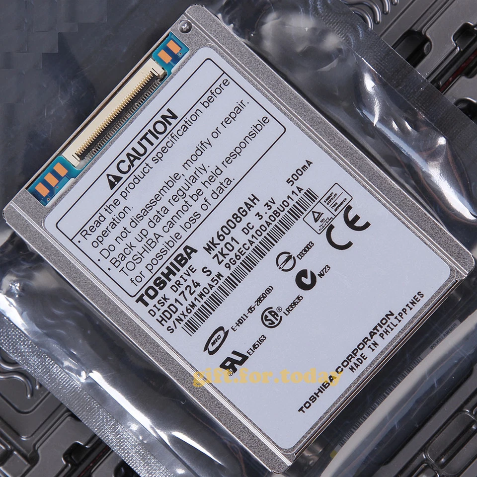 For TOSHIBA MK6008GAH 60 GB 4200 RPM CE/ZIP 1.8" Internal Hard Drive HDD - Image 1 of 1