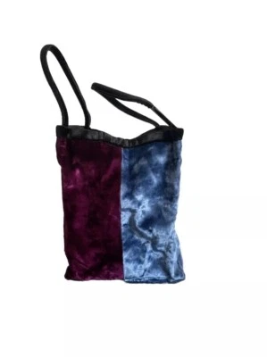 100% Auth VTG Salvatore FERRAGAMO Crushed Velvet Hand bag Blue Purple Red clutch - Image 1 of 4