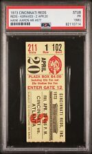 1973 Cincinnati Reds Atlanta Braves Apr 20 HANK AARON HR #677 Ticket Stub PSA 