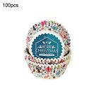 100Pcs/Set Cupcake Liner Cute Festive Touch Adorable Snowman Pattern Muffin Cup