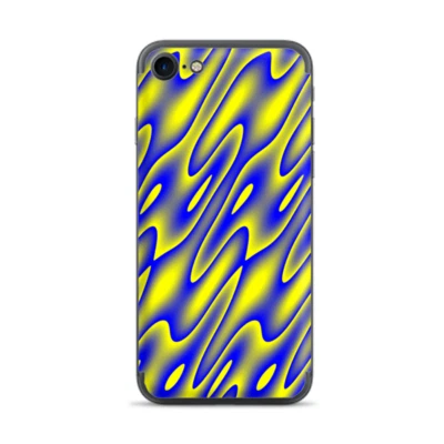 Apple iPhone 7/8 Pieles Calcomanía Envoltura Azul Neón Amarillo Trippy Foto 1 de 2