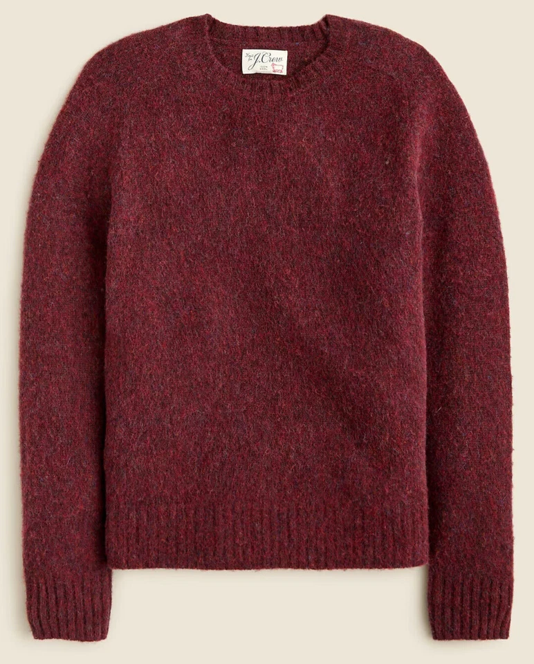 NWT J Crew 100% Brushed Wool Crewneck Sweater in Mahogany Burgundy Red - Image 1 of 1