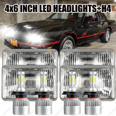 4 件 适用于雪佛兰 Monte Carlo SS 1980 - 1988 4x6 英寸 LED 车头灯 高低光束 — 第 1/4 张图片