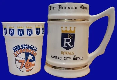 1976 Kansas City Royals West Division Champions Ceramic Mug Stein + Stadium Cup - Image 1 of 4