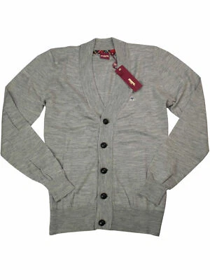 Cárdigan para hombre Merc London Harris gris punto fino cuello en V chaleco chaleco de punto 5027 Foto 1 de 3