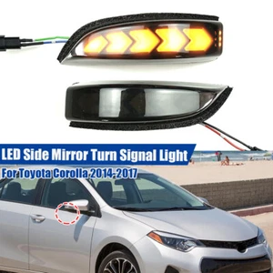 Smoke LED Side Mirror Blinker Turn Signal Light DRL For Toyota Corolla 2014-2017 - Picture 1 of 7