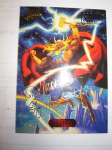 CARTE MARVEL MASTERPIECES GOLD FOIL SERIES 1994 N° 124 THOR RARE SIGNATURE - Picture 1 of 2