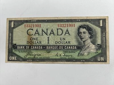 1954 Devils Face Bank of Canada $1.00 Dollar BC-29a Coyne-Towers B/A 3321901 - Image 1 of 4