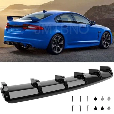 For Jaguar XF X250 Rear Diffuser Shark Fins Bumper Splitter Chin Spoiler Lip US - Image 1 of 4