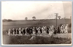 K36/ Hartford Wisconsin RPPC Postcard c1910 Band Parade Instruments 162 - Picture 1 of 4
