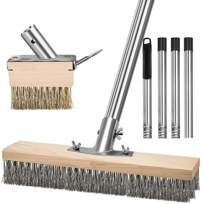 Moos-Unkrautentferner Stahlbesen Drahtbesen mit abnehmbarem 165 cm Stiel für ... - Bild 1 von 4