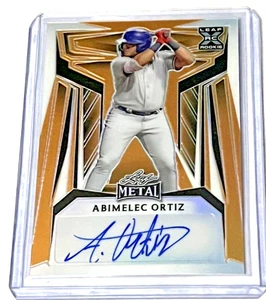 ABIMELEC ORTIZ  2023 Leaf Metal GOLD AUTOGRAPH XRC 1/1   RANGERS - Picture 1 of 2