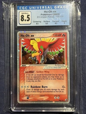 2005 Pokemon CGC 8.5 Mint Ho-Oh EX Unseen Forces 104/115 Holo Ultra Rare - Image 1 of 2