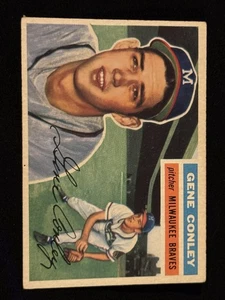 Tarjeta de béisbol 1956 Topps #17 Donald Eugene Conley Braves casi nueva ¡afilada! - Imagen 1 de 2