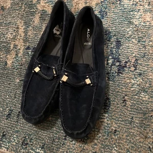 Aldo blue leather moccasin/loafer, men's 13 - Picture 1 of 7