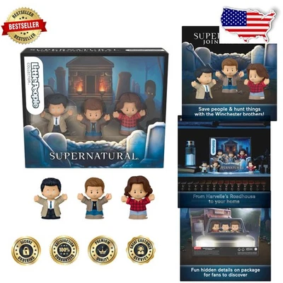 Juego de TV Sobrenatural Coleccionable 3 Figuras Personas Pequeñas Dean Sam Castiel Regalo Foto 1 de 4