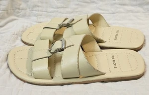 Free People Sloan Buckle Sandal in Flax Yellow Flat Slides Women's Size 8.5 - Picture 1 of 6