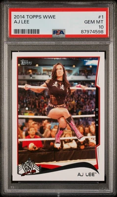 AJ Lee 2014 Topps WWE RAW #1 Rookie RC PSA 10 Gem Mint Pop 9 - Image 1 of 3