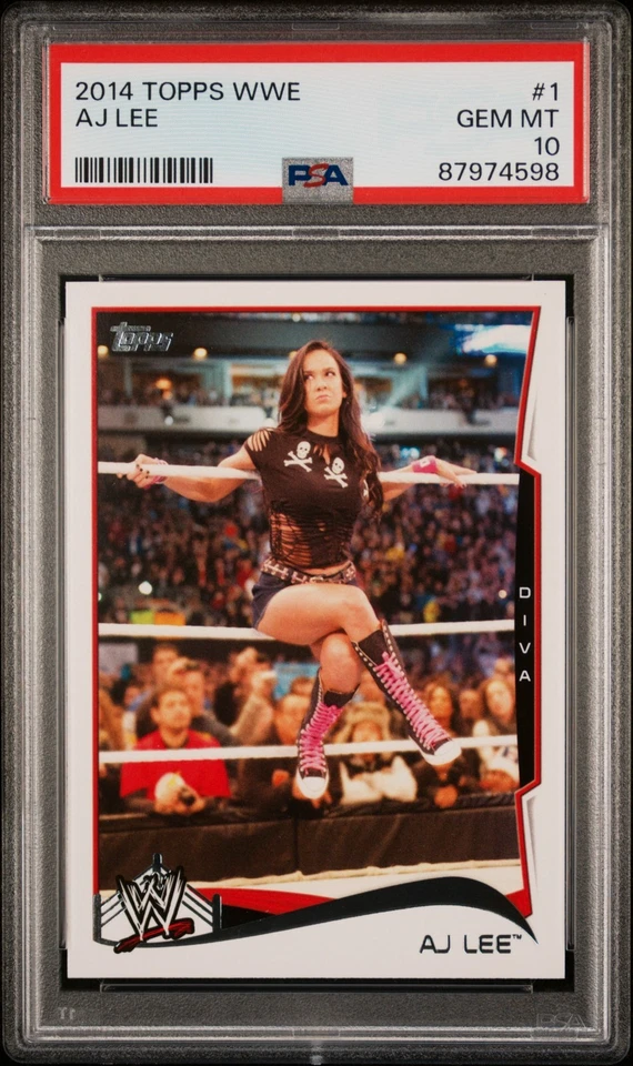 AJ Lee 2014 Topps WWE RAW #1 Rookie RC PSA 10 Gem Mint Pop 9 - Image 1 of 3