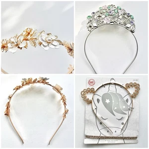 Girl’s Disney Princess Tiara, Gold Floral Headband & Unicorn Ears - Picture 1 of 5