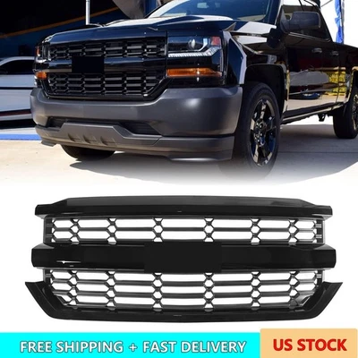 For 2016 2017 2018 Chevy Silverado 1500 Front Bumper Upper Grill Black 84046156 Foto 1 de 4
