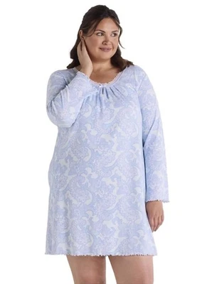 Camisola de malha manga comprida Miss Elaine azul PAISLEY COTTONESSA nova com etiquetas BOLSOS 3X NOVA - Imagem 1 de 4