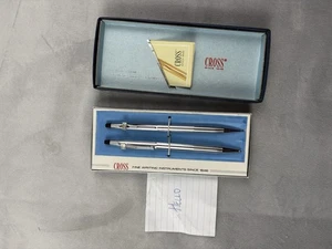 Juego de lápices mecánicos vintage de bolígrafo cromado cruzado #3501 con caja original - Imagen 1 de 3