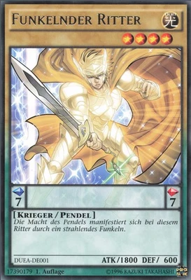 YuGiOh Funkelnder Ritter DUEA-DE001 Rare NM 1st - Bild 1 von 2