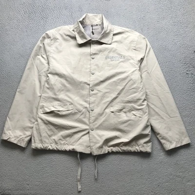 Essentials Fear of God Coach Mesh Lined Windbreaker Coach Jacket Men Medium Gray - Image 1 of 4