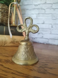 Vintage Ornate Solid ? Brass? Cast Iron? 4.25 In Hand Bell - Picture 1 of 4