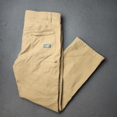 Pantalones chinos Eddie Bauer para hombre 36x30 caqui calce relajado elásticos utilitarios doble rodilla Foto 1 de 4