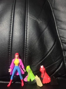Marvel Mary Jane Watson Spiderman Figur m. (2) Snap On Outfits 1995 McDonalds  - Bild 1 von 3