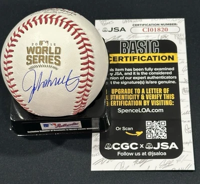 John Smoltz Signed 2016 World Series Baseball Autographed Auto Chi Cubs JSA COA - Image 1 of 2
