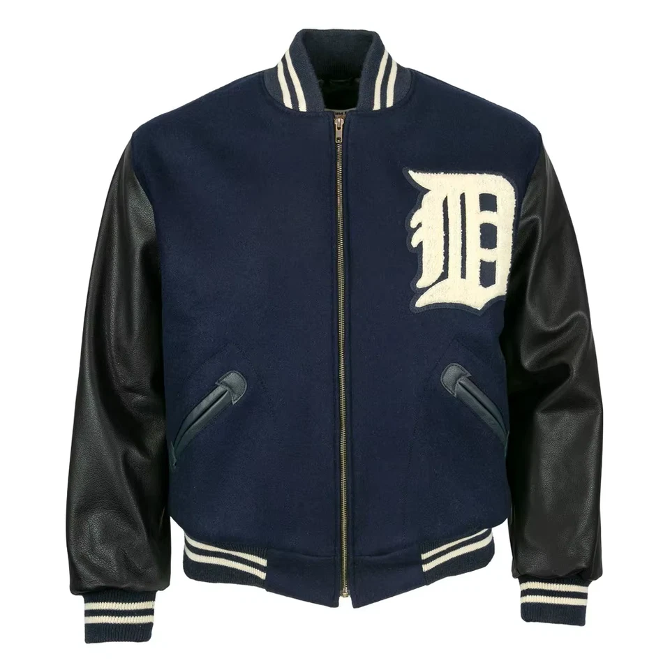Detroit Tigers  - XL -  NEW Letterman Wool and Leather  Jacket - FREE SHIPPING! - Image 1 of 4