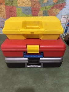Vintage Gabriel Erector Set Parts Lot -Red Case, Yellow Case, Grey Case And Tool - Picture 1 of 1