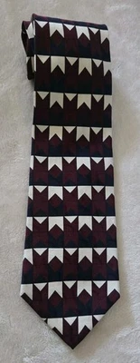 Corbata Holden Reid 100 % seda hecha a mano vintage para hombre abstracta roja blanca azul de colección Foto 1 de 4