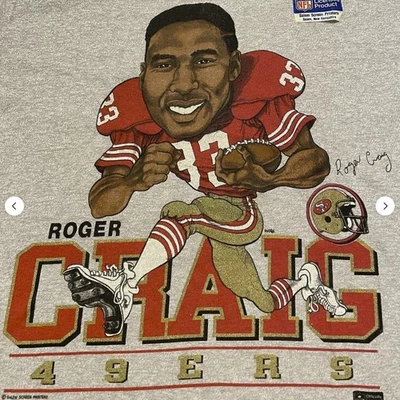 NFL Fútbol San Francisco 49ers Roger Craig Caricatura Gris Camiseta HN3423 Foto 1 de 2