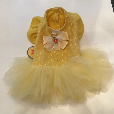 Yellow Frilly Dog Dress With Tutu Skirt Sz L (runs Small) - Image 1 of 4