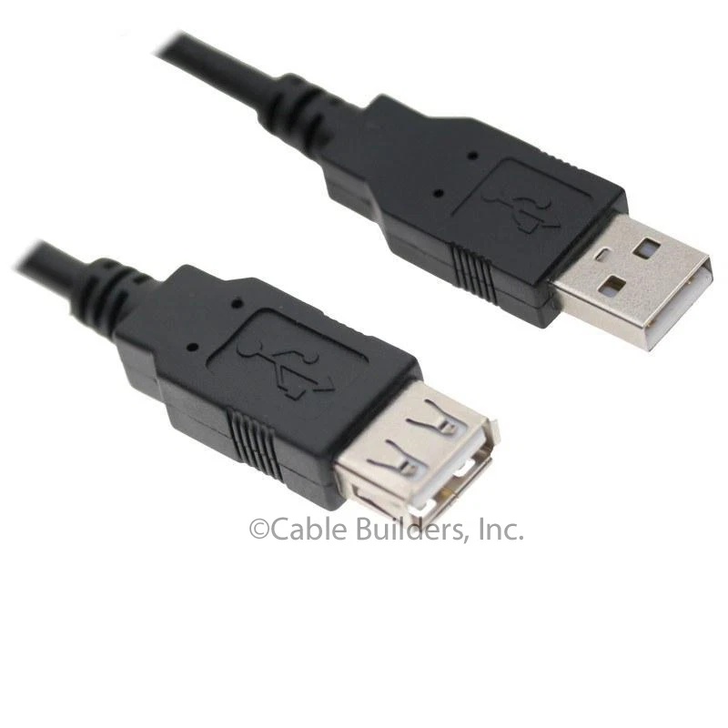 USB EXTENSION CORD 6FT CABLE USB 2.0 TYPE A MALE to FEMALE HIGH SPEED BLACK - Image 1 of 1