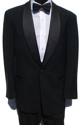 42XL Classic Black 1 Button Shawl Tuxedo Package Prom Wedding Formal Evening - Image 1 of 3