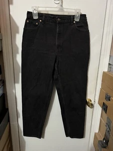 Jeans negros cónicos relajados de tiro alto Levis 550 de colección usados en excelente estado talla 16 (32x30) EE. UU. - Imagen 1 de 8