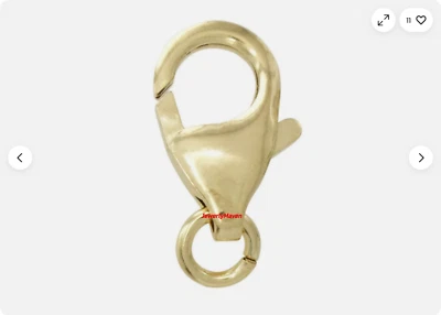 10mm SMALL 10k Yellow GOLD Lobster Teardrop Chain Trigger Clasp Jump Ring Italy - Image 1 of 2