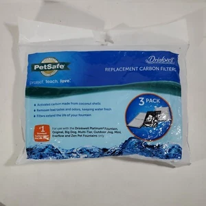 Paquete de 3 filtros de carbón de repuesto para fuente para mascotas Drinkwell PetSafe - NUEVOS sellados - Imagen 1 de 3