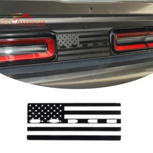 Back Tail Box Trunk Central Decor Flag Sticker Trim For Dodge Challenger 2015+ - Picture 1 of 13
