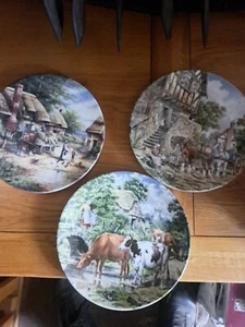 3er Set Keilholzteller Bauernhofszenen - Bild 1 von 7