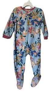 Baby Girl CARTER'S Floral Fleece One-Piece Footed Pajamas Size 24M NWT - Picture 1 of 3
