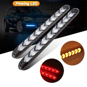 9LED Red/Amber LED Car Flowing Strip Lamp Arrow Flasher DRL Turn Signal Light + - Bild 1 von 9